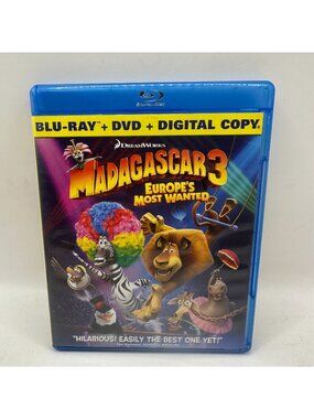 Madagascar 3 Europes Most Wanted BluRay DVD Combo DreamWorks Animation